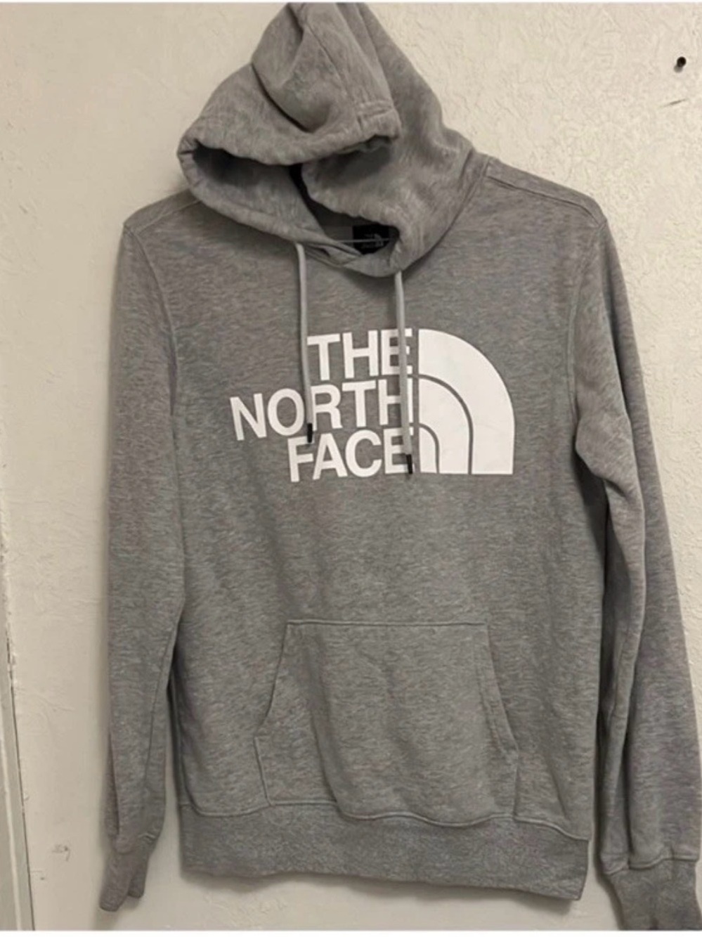 The North Face Gray Pullover Hoodie with White Logo